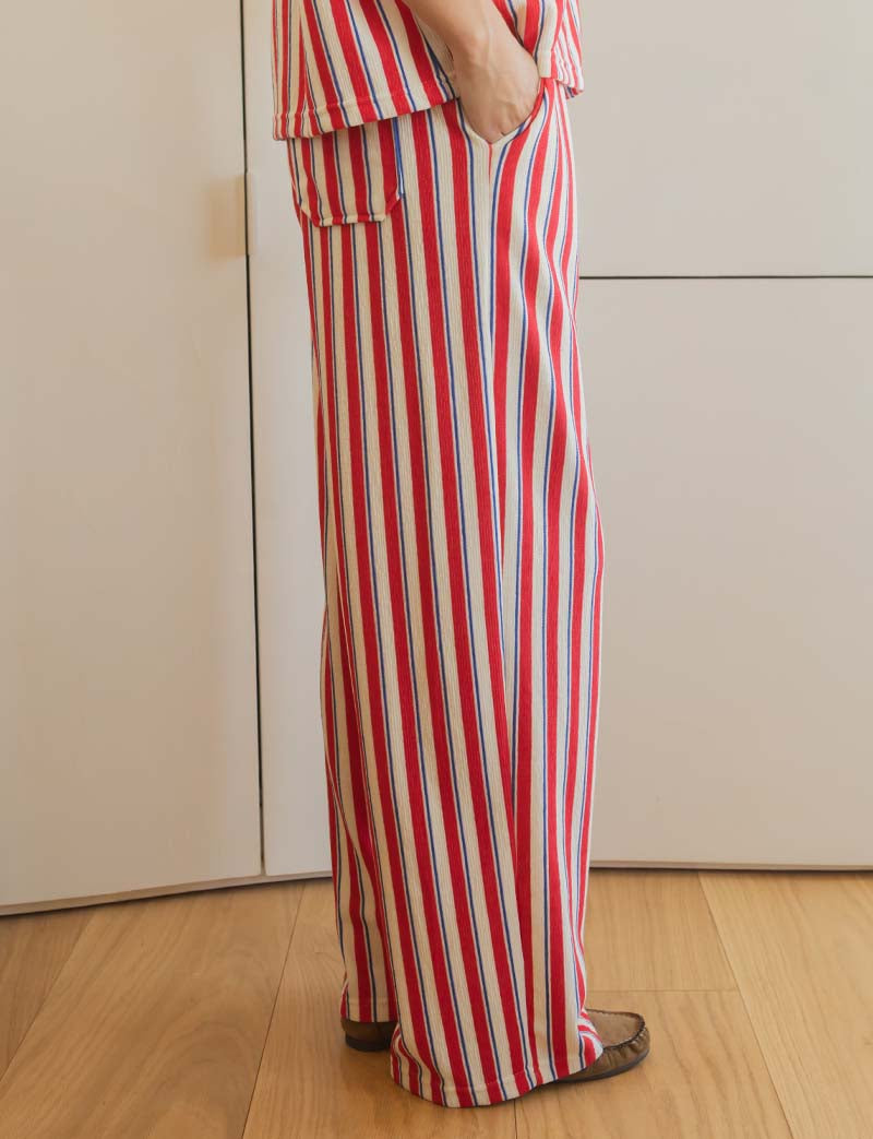 Rode & marineblauwe broek Ryo
