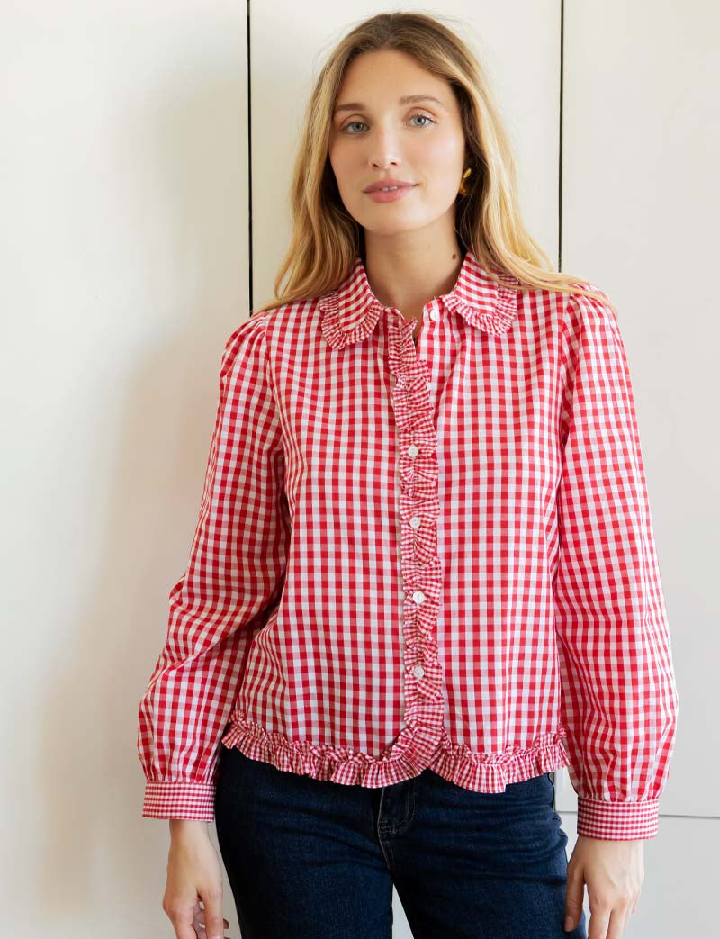 Sana Red Gingham Shirt
