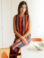 Top À Rayures Marine & Orange Ansa