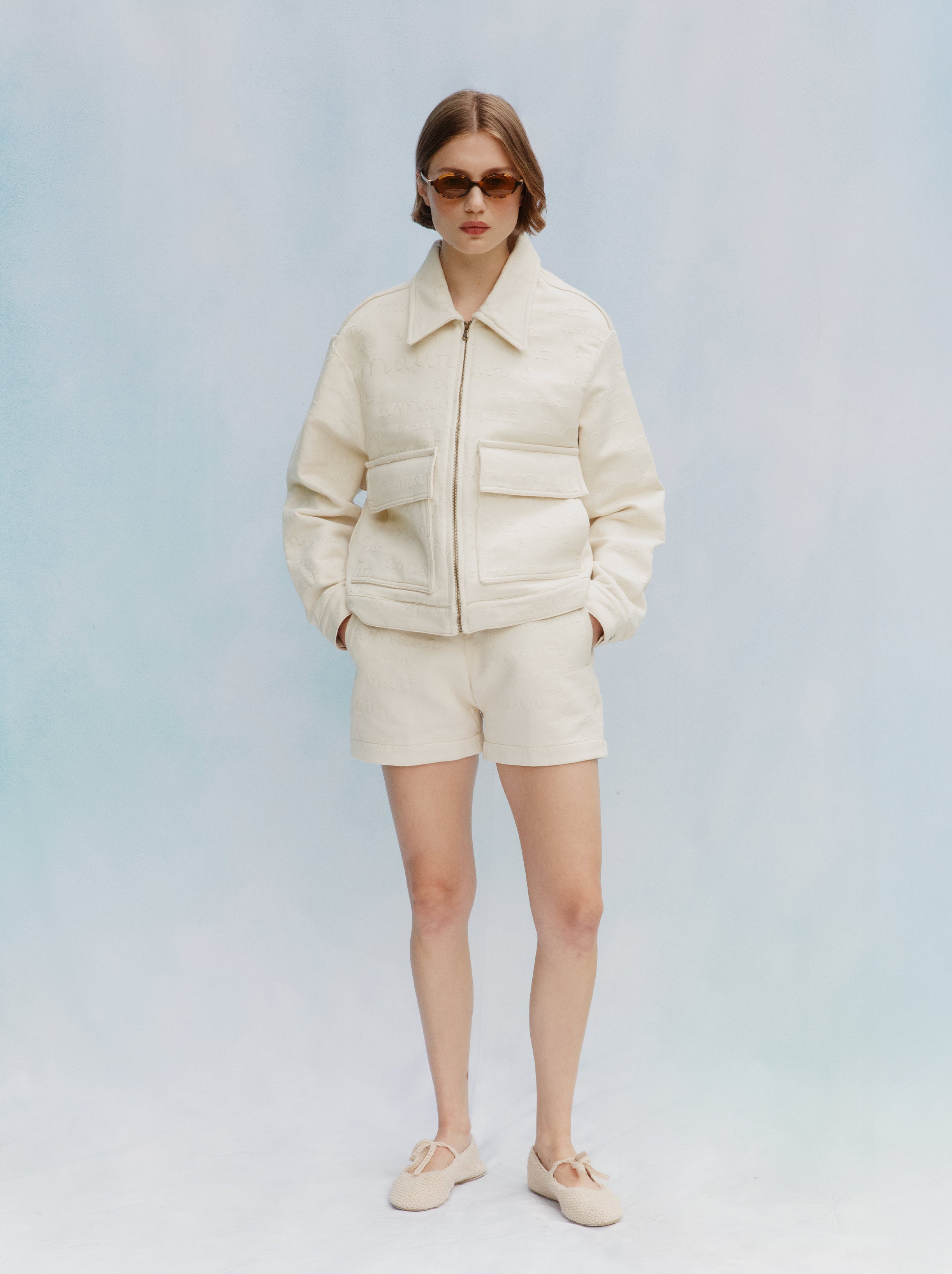 Unisex Jacket Amour Jacquard Ecru