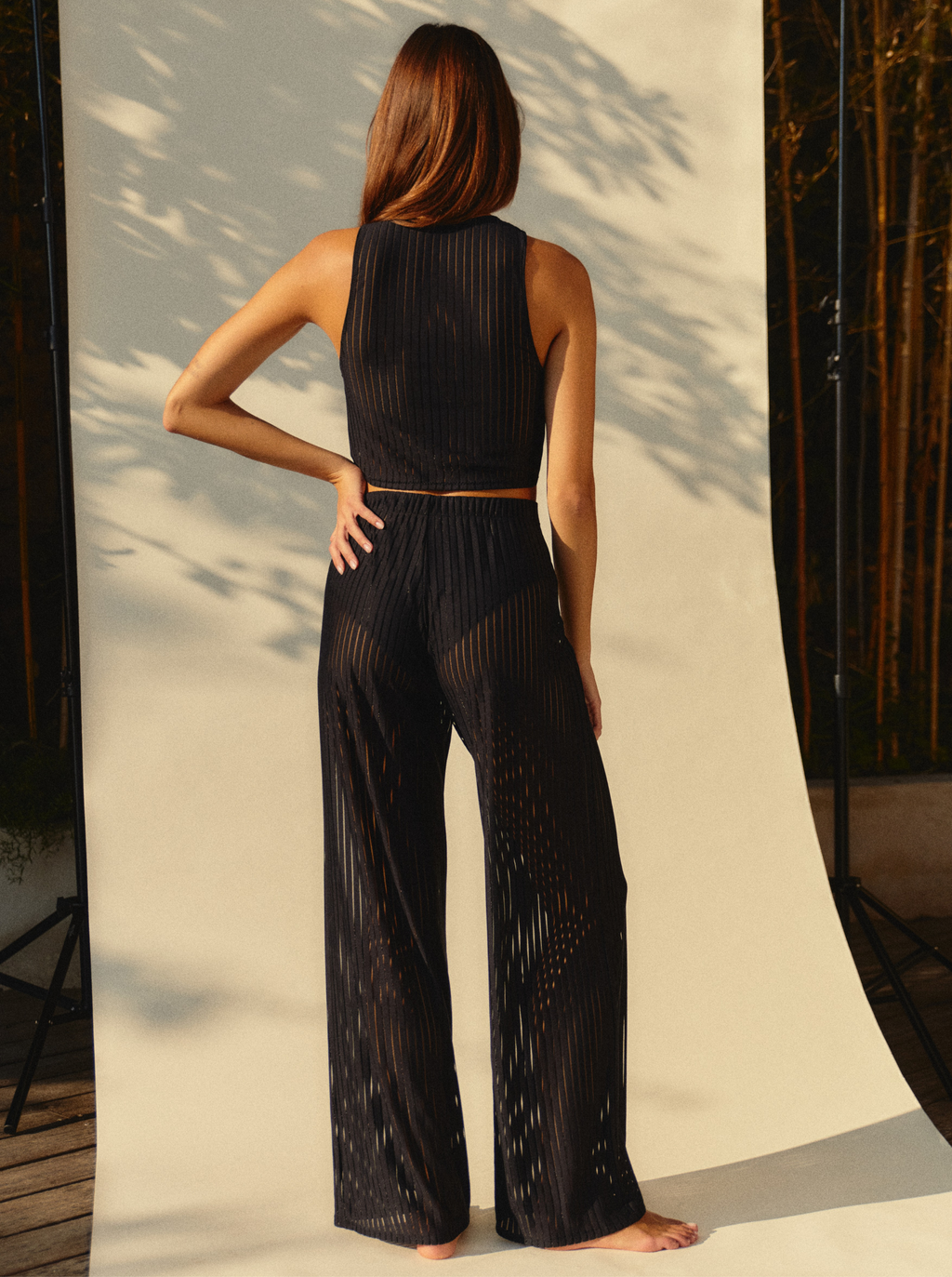 Black Stripes Striped Pants