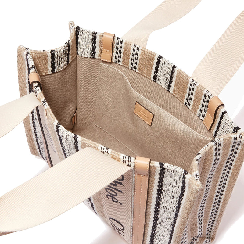 Bolso tote mediano Chloé Woody - Mujeres - Beige