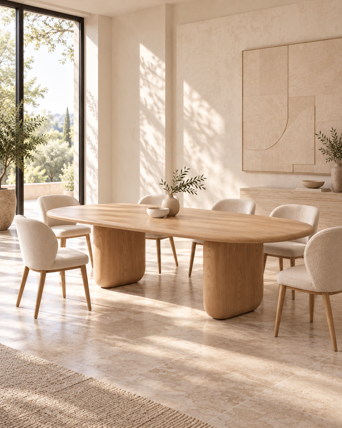 WOAK - Tavolo Cairn in rovere lucido 300X120Xh75Cm