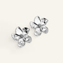 Grosse Boucles d'oreilles fleurs acier inoxydable doré 