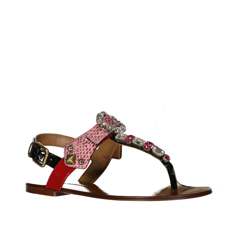 Dolce & Gabbana Leather Sandals - Pink - Woman