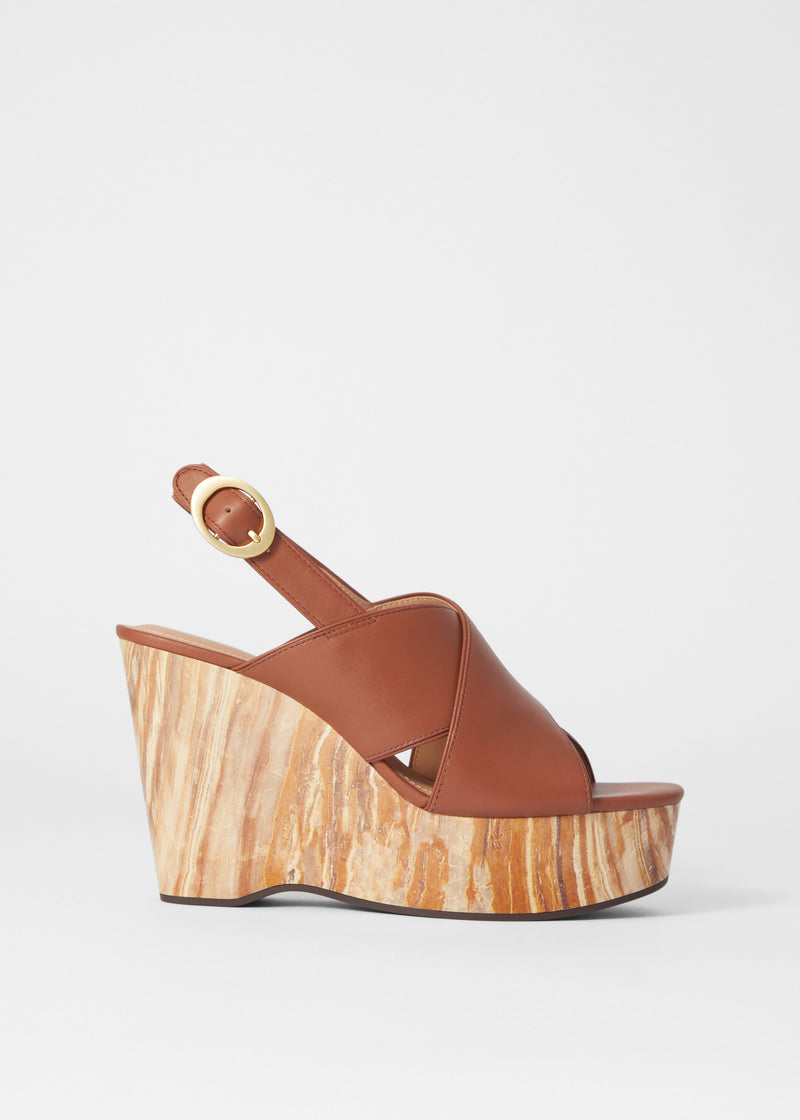 Zapatos Bobbi Sandalia Cuña - Marrón - Mujer