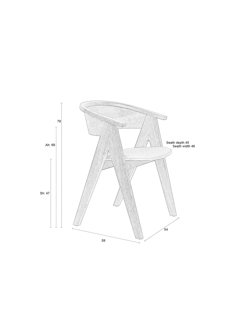 Ndsm - Dining Room Armchair - Solid Ash - Gray