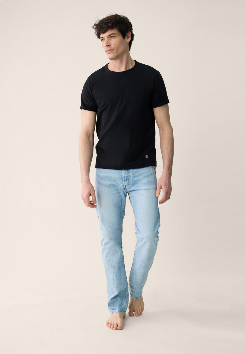 T-Shirt Homme Noir À Manches Courtes En Coton - Formidable Noir