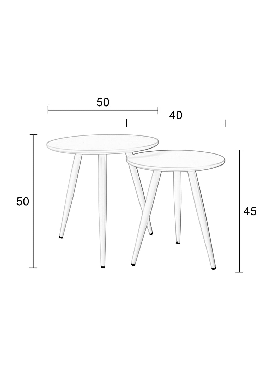 Daven Set of 2 - Side Table - Wood - White
