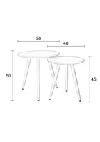 Daven Set of 2 - Side Table - Wood - White