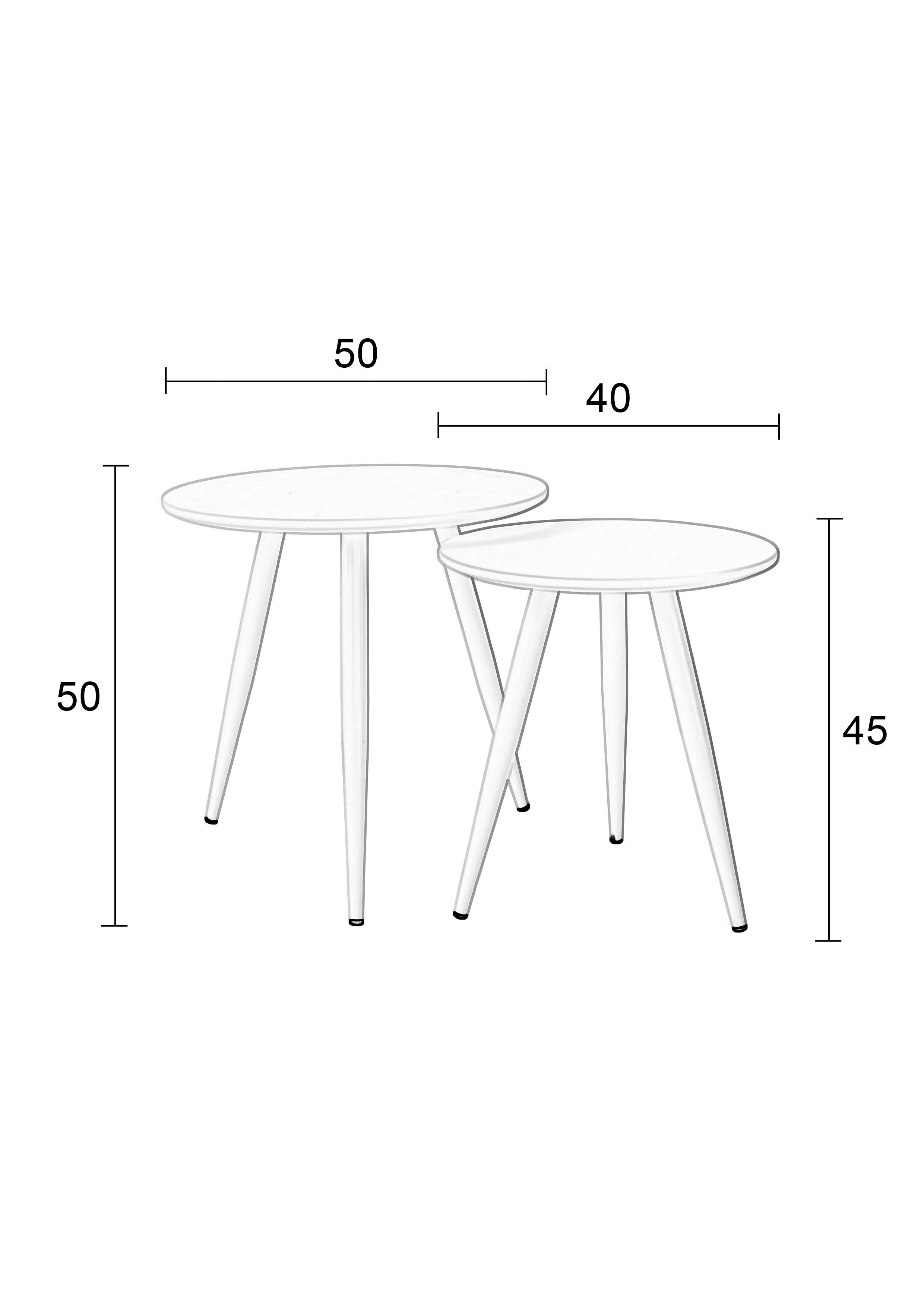 Daven Set of 2 - Side Table - Wood - White