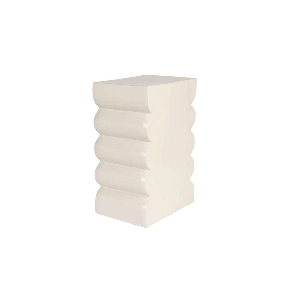 Curves - Side Table - Aluminum - Glossy Beige