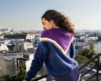Maglione Celeste blu navy e mora