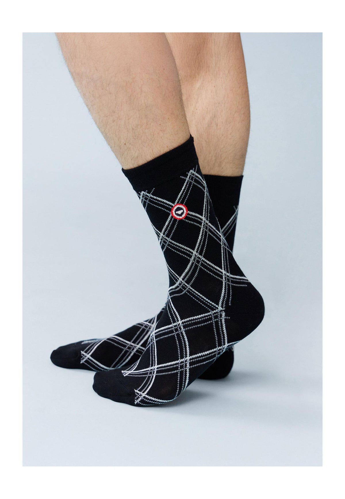 Calcetines De Media Caña De Cuadros Fantasía Lucas Tartan - Negro