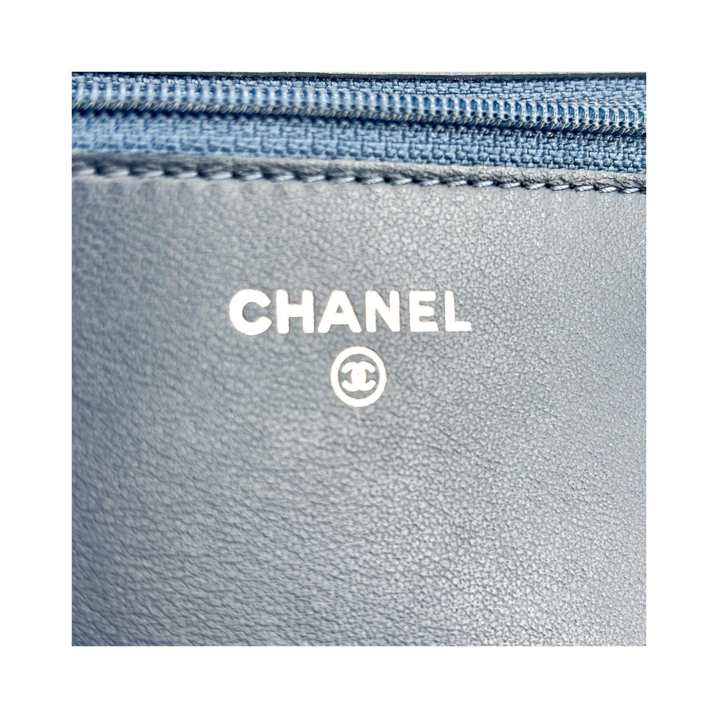 Sac Porté Épaule Chanel Boy Wallet On Chain Mini Cuir - Bleu Marine