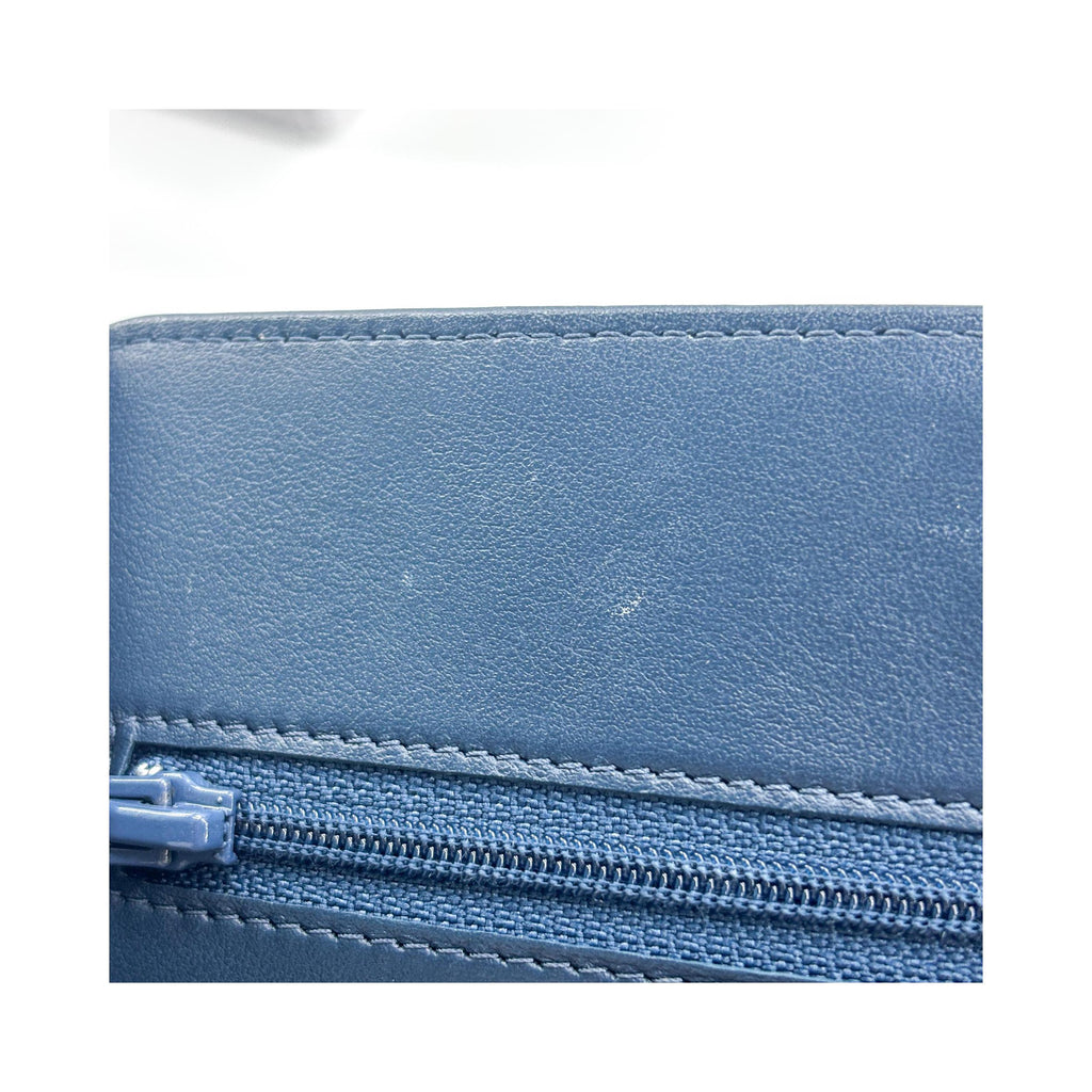 Sac Porté Épaule Chanel Boy Wallet On Chain Mini Cuir - Bleu Marine