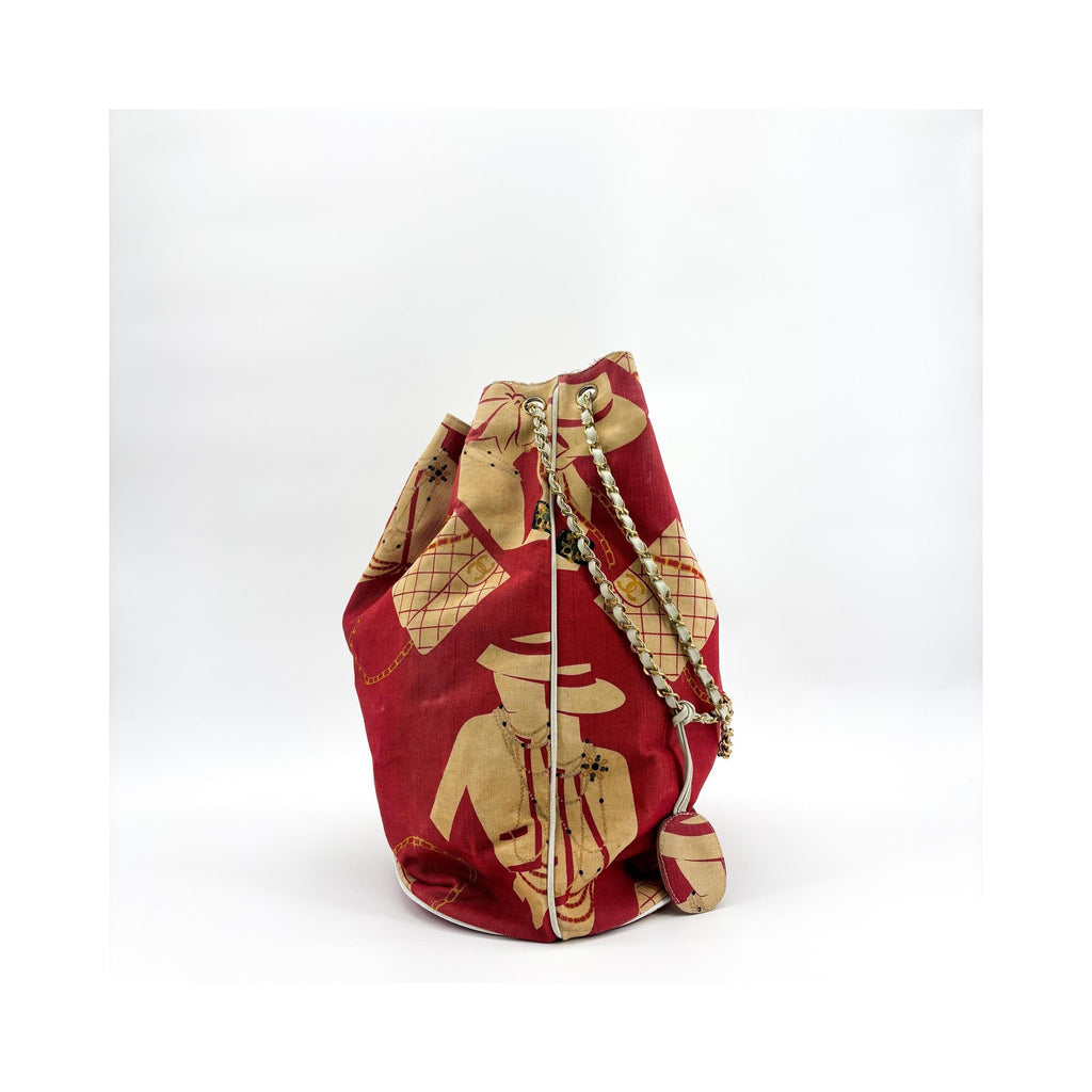 Sac Porté Épaule Chanel Miss Mademoiselle Shoulderbag Toile - Beige