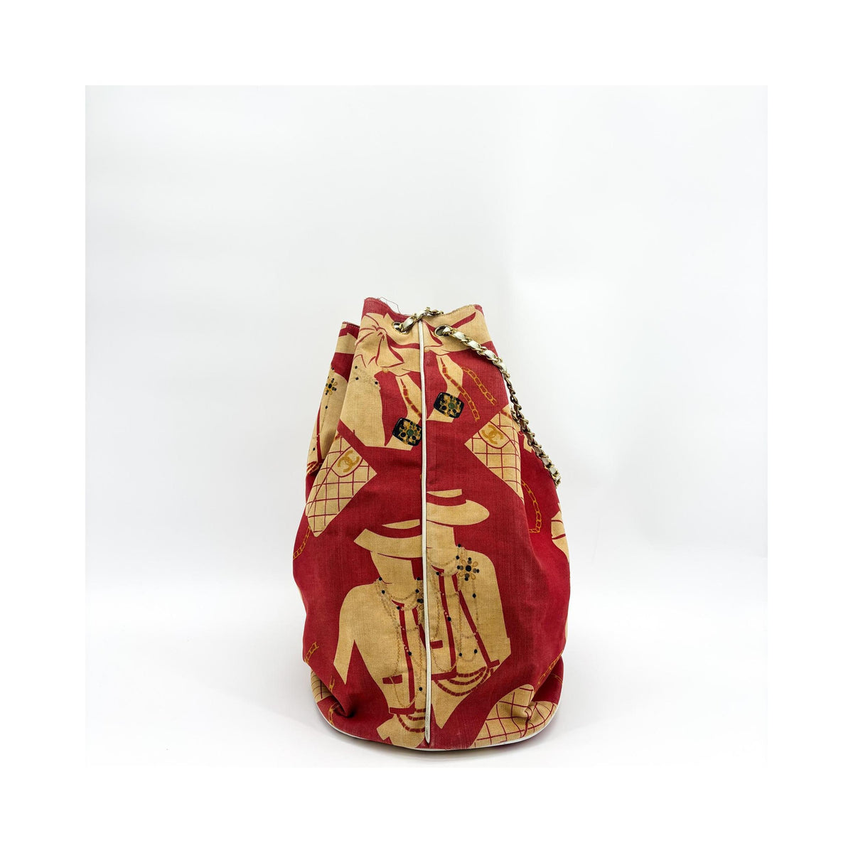 Sac Porté Épaule Chanel Miss Mademoiselle Shoulderbag Toile - Beige