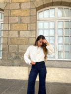 Angèle embroidered ecru blouse