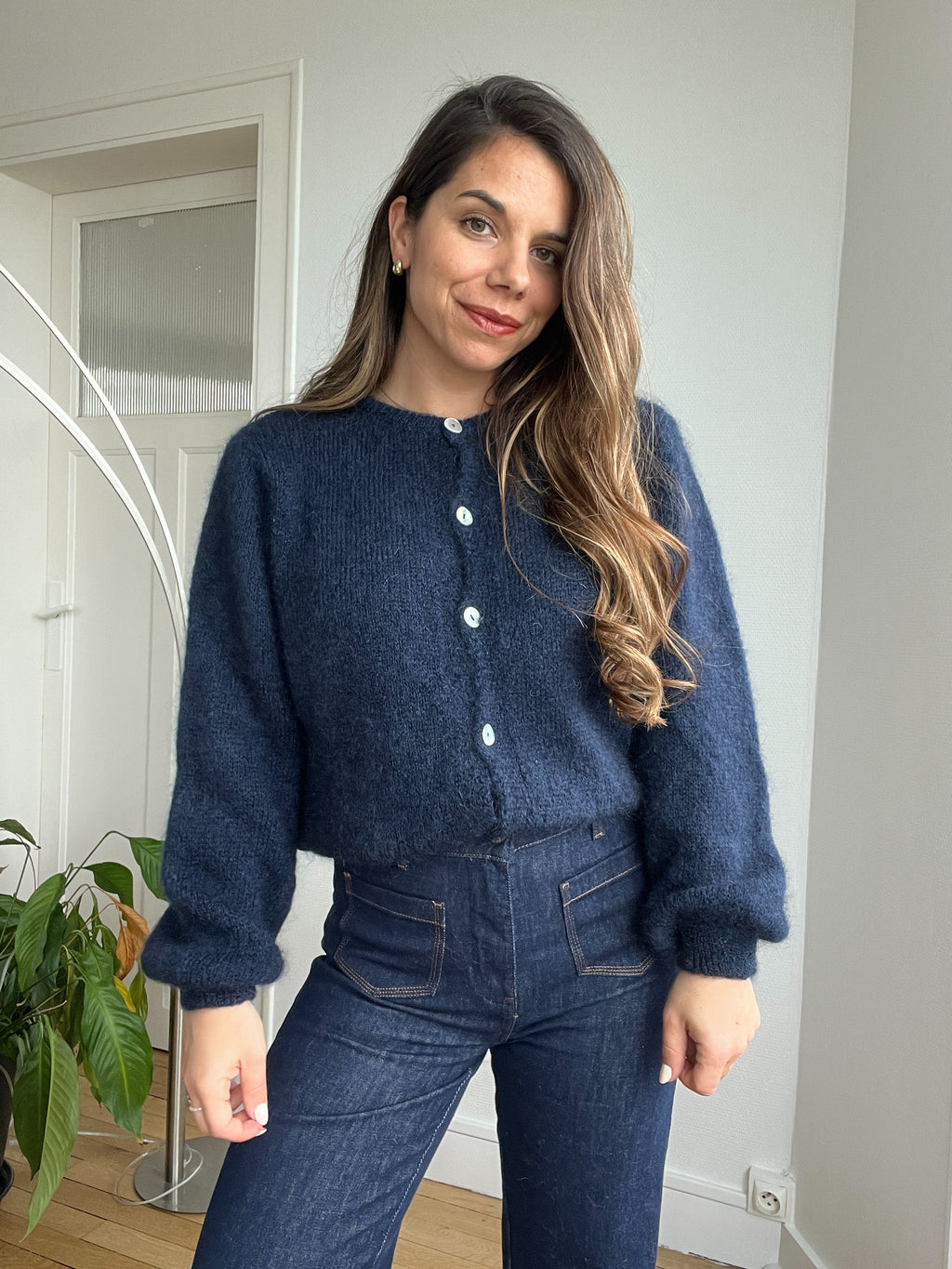 Bianca Navy Blue Wool Knitwear
