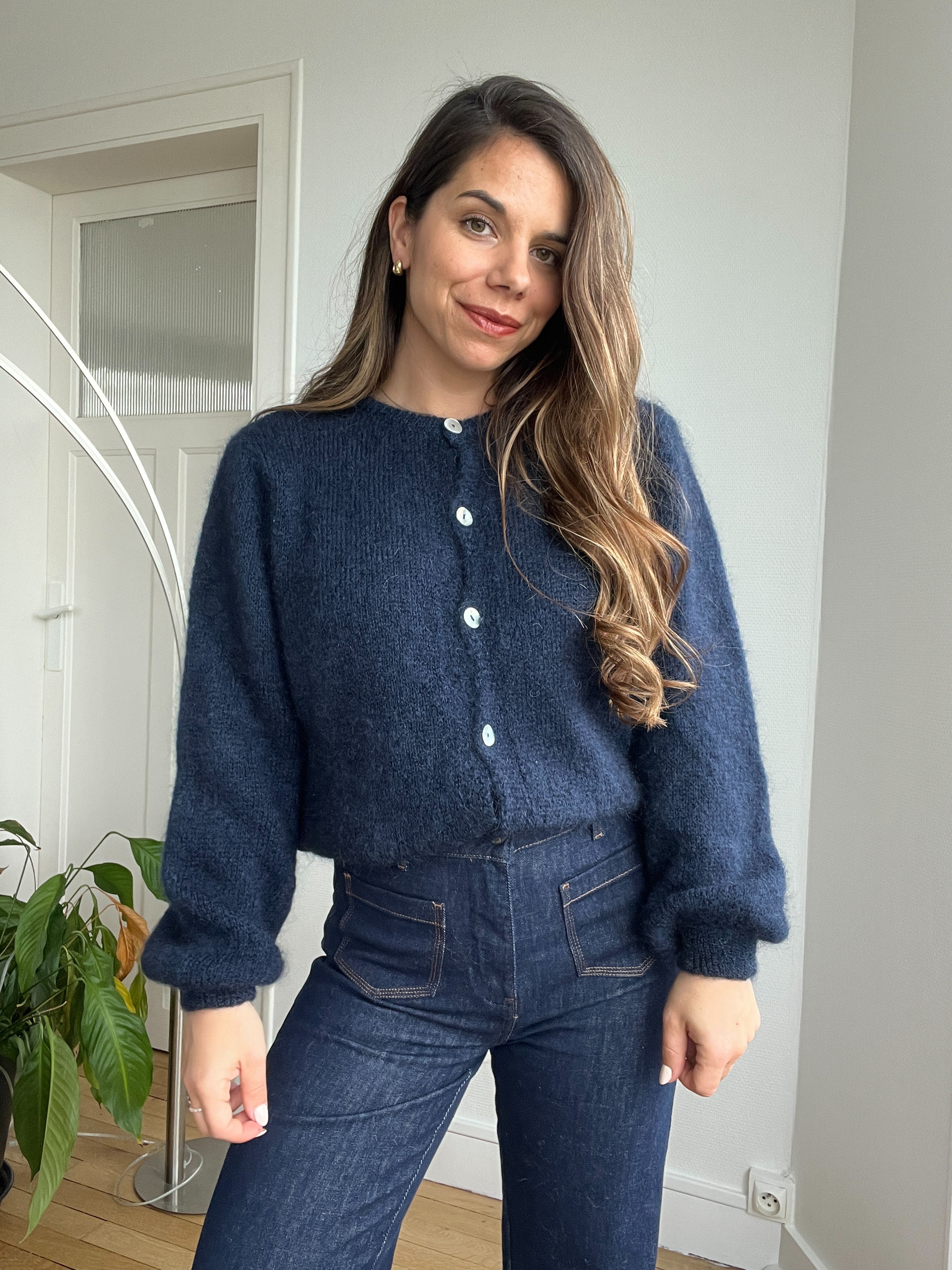 Bianca navy blue wool knit