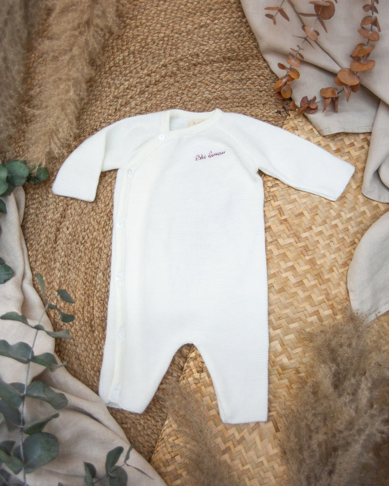 Combinaison Maille Écru Unisexe - Bebe