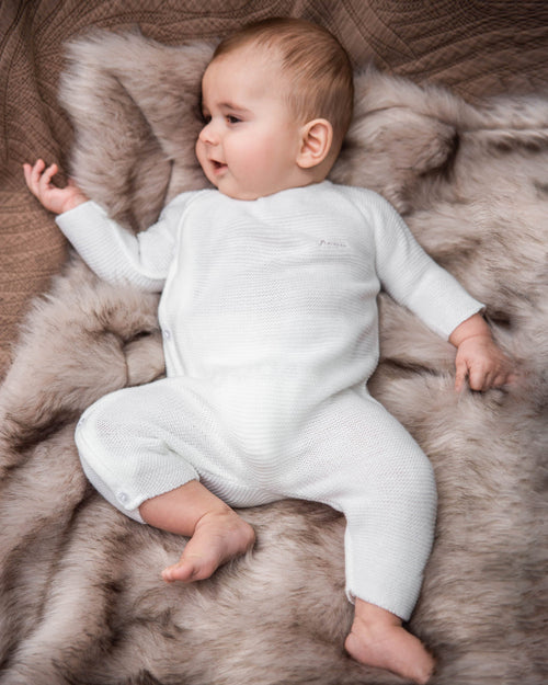 Combinaison Maille Écru Unisexe - Bebe