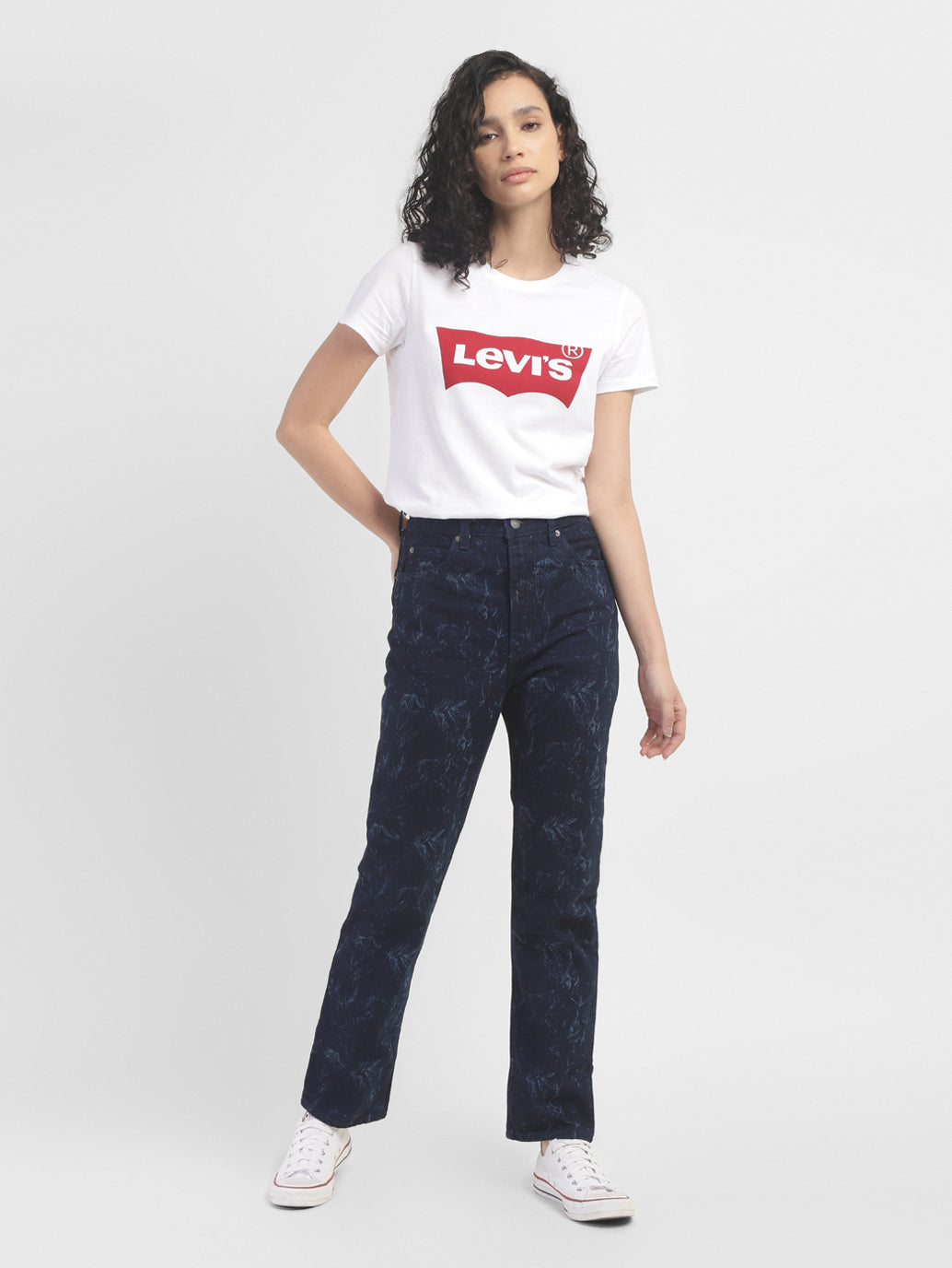 Women'S Blue Loose Fit High Rise Jeans