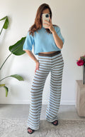 Pantalón Crochet Sirmione - Azul y Crudo
