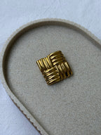 Anillo de bufanda vintage - Relieve texturizado dorado