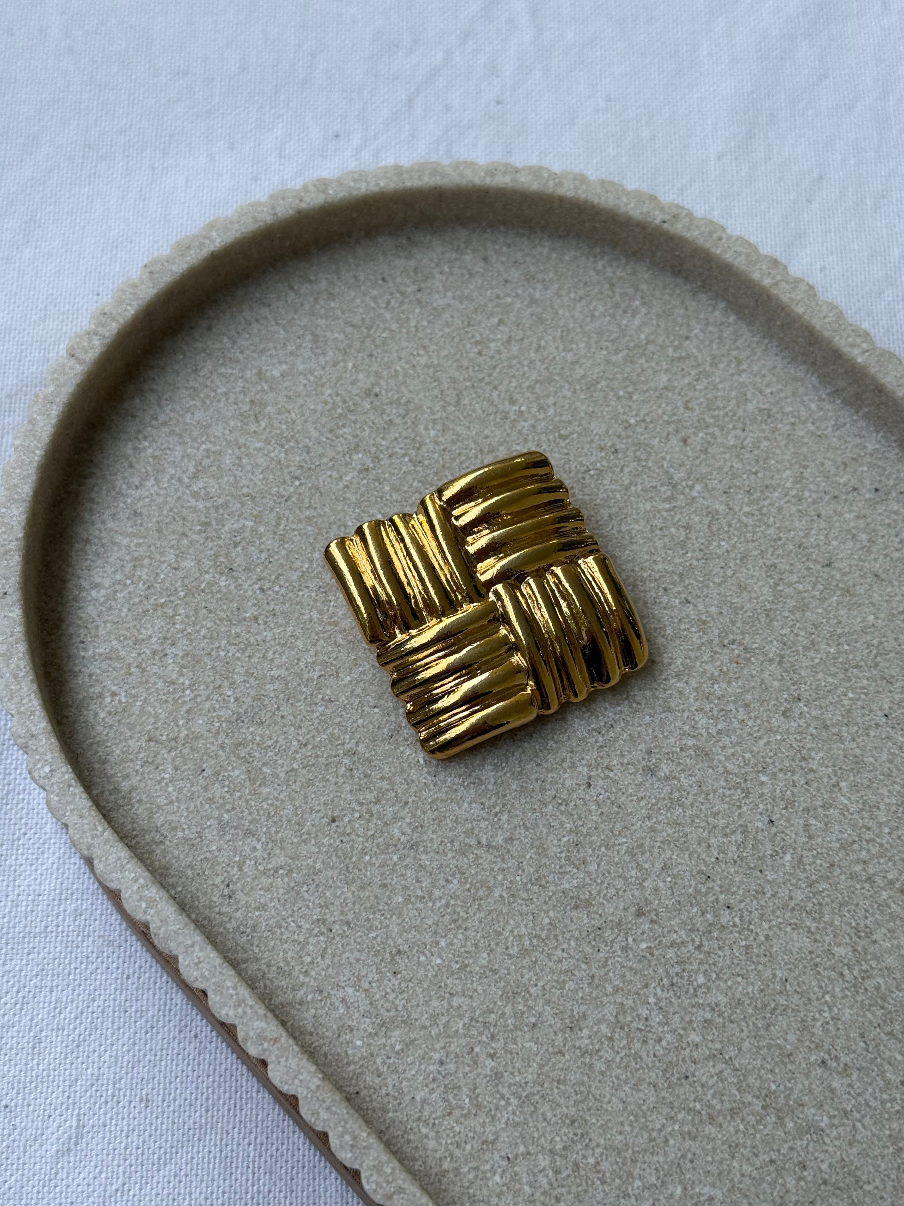 Anillo de bufanda vintage - Relieve texturizado dorado