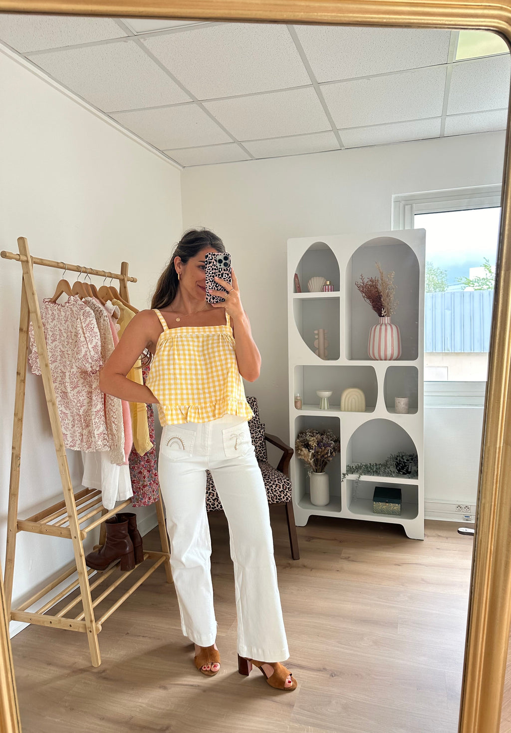 Top Callie Vichy Jaune