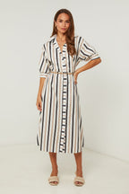 Vestido - Negro Blanco