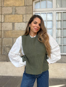 Pull Sans Manches À Nœuds Kaki Valentine