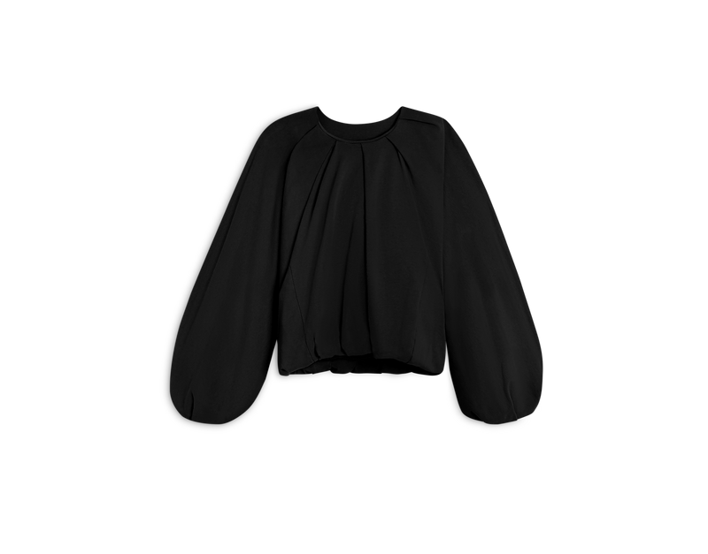 Sade Gathered Pullover - Black - Women