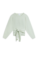 Drape Tie-Front Sweater - Pale Mint - Women