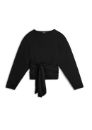 Diana Tie-Front Top - Black - Women