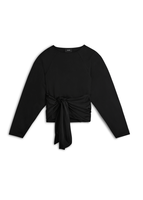 Diana Tie-Front Top - Black - Women
