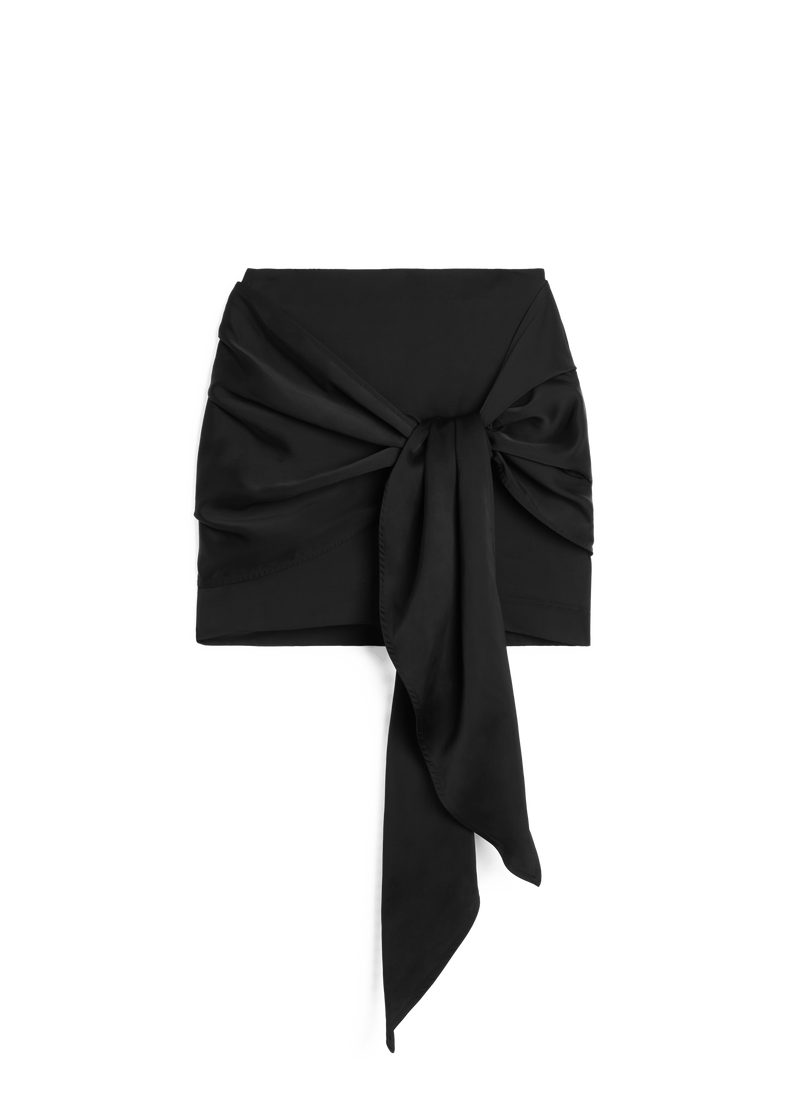 Dione Tie-Front Skirt - Black - Women