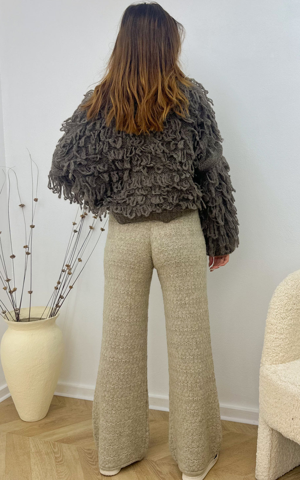 Talia Knitted Trousers - Beige