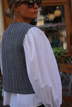 Arsène Vichy Blue Sleeveless Vest