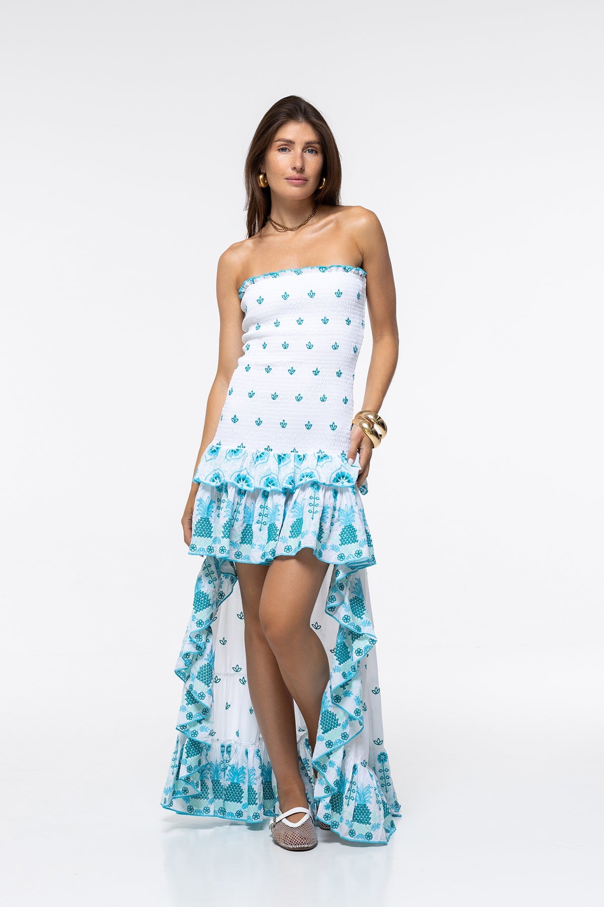 Livi Dress - Aqua Pineapple