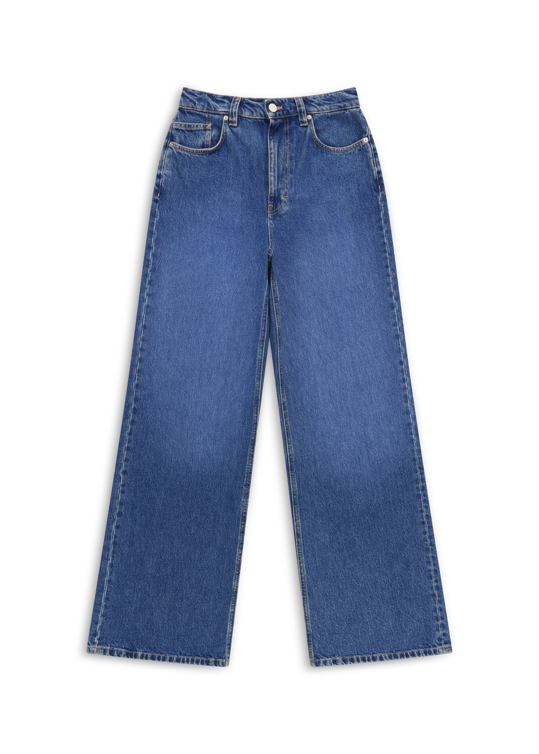 Clara Wide-Leg Jeans - Mid Blue - Women