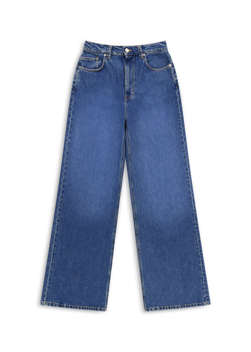 Clara Wide-Leg Jeans - Mid Blue - Women