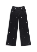 Clara Wide-Leg Jeans - Black - Women