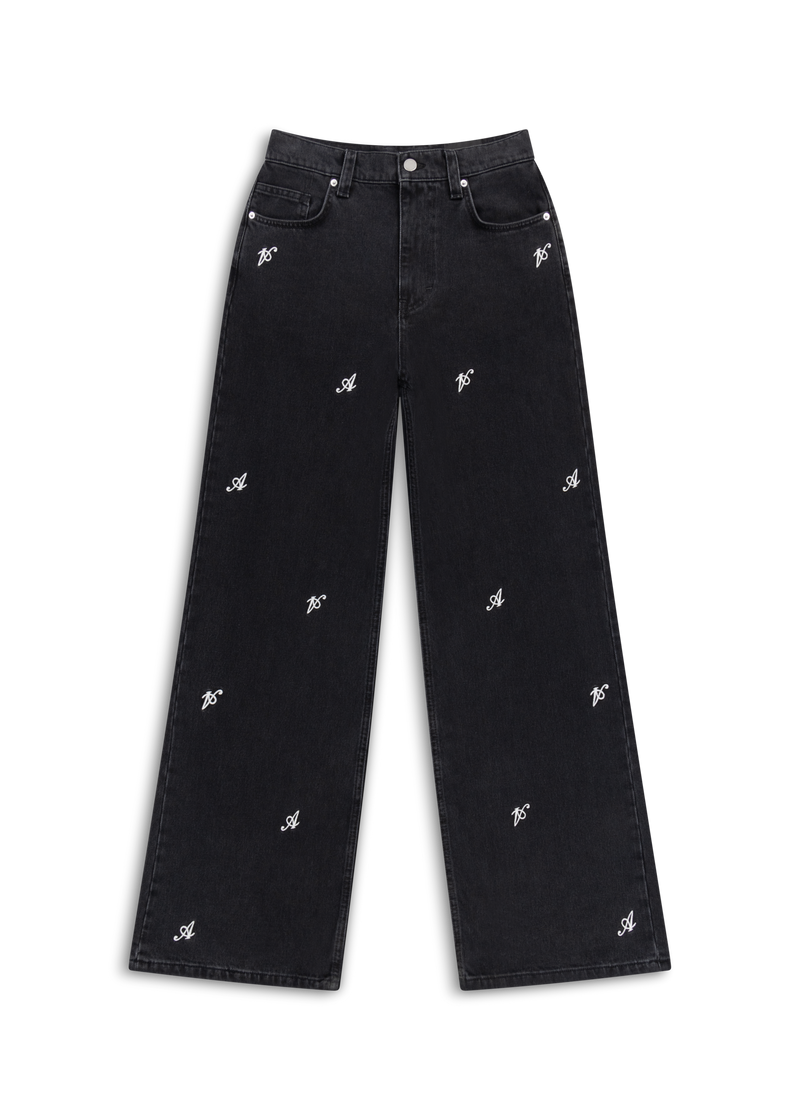 Clara Wide-Leg Jeans - Black - Women