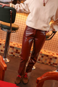 Pantalon BRUNE vinyle acajou