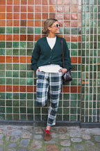 Pantalon Léonce Carreaux Marine/Vert