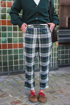 Pantalon Léonce Carreaux Marine/Vert