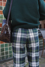 Pantalon Léonce Carreaux Marine/Vert